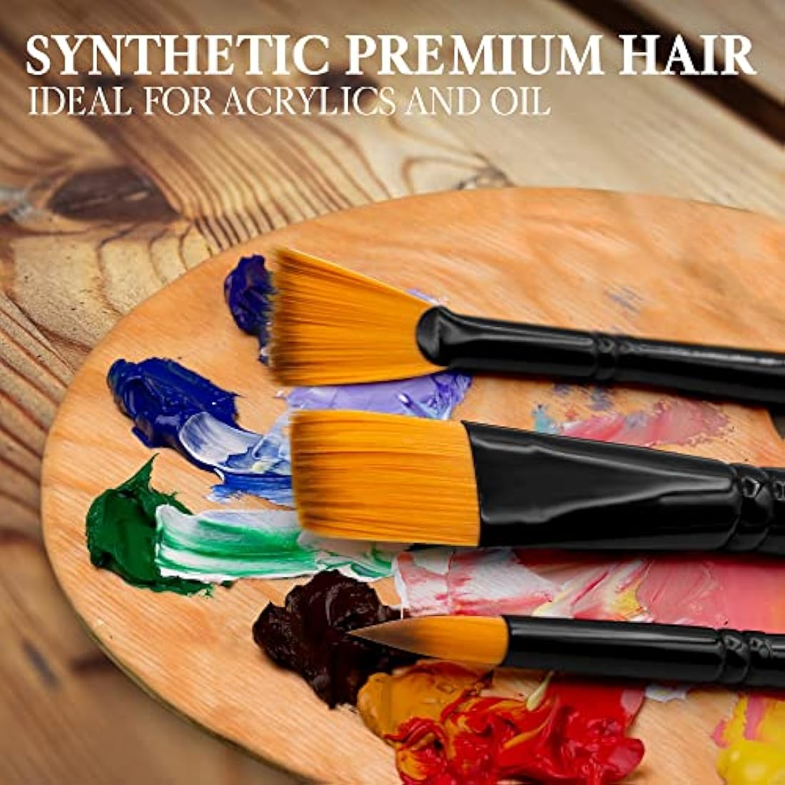 Pinturale Arts 12-Piece Handmade Acrylic and Oil Paint Brush Set