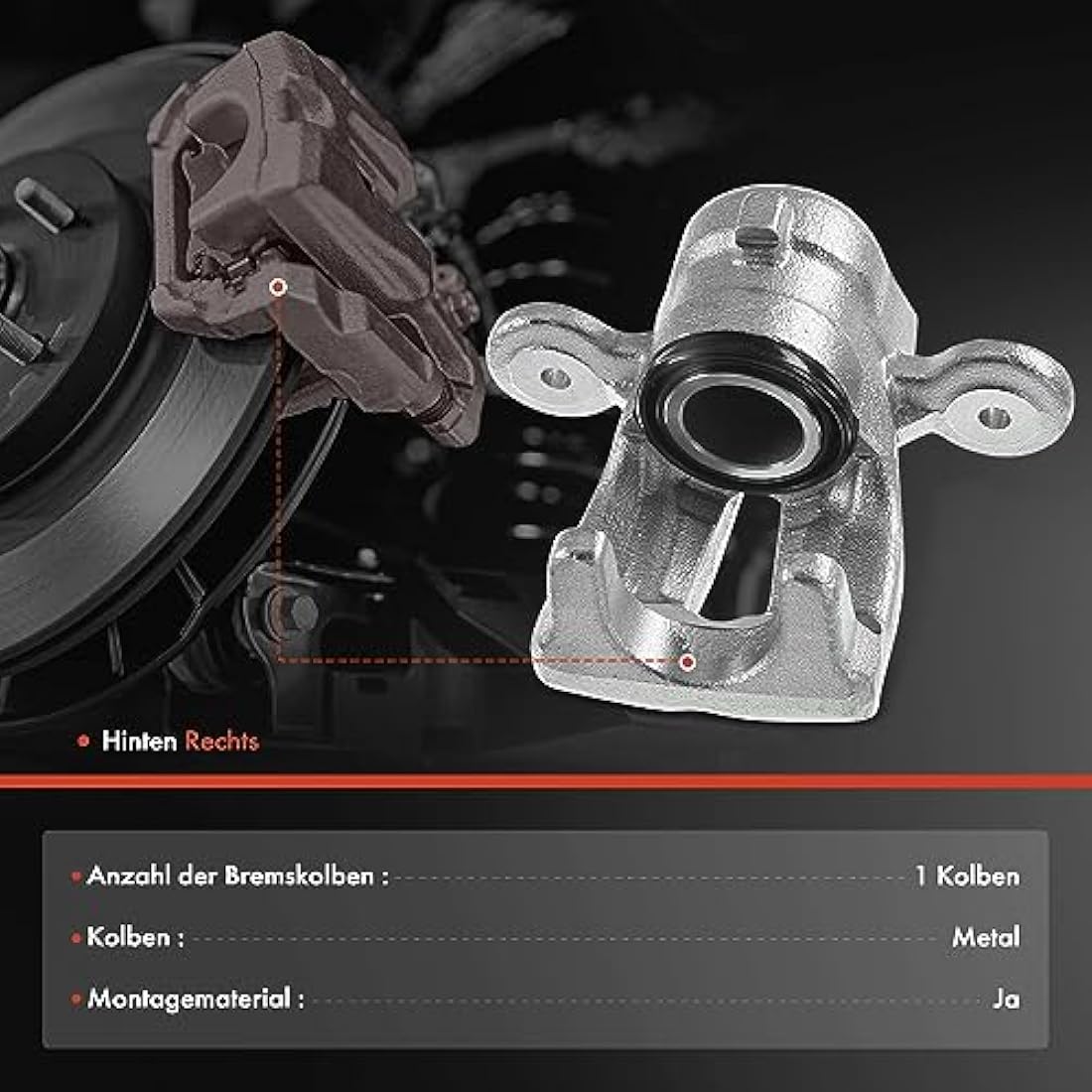 Frankberg Rear Right Brake Caliper for BMW 1 & 3 Series E81 E87 E90 E92