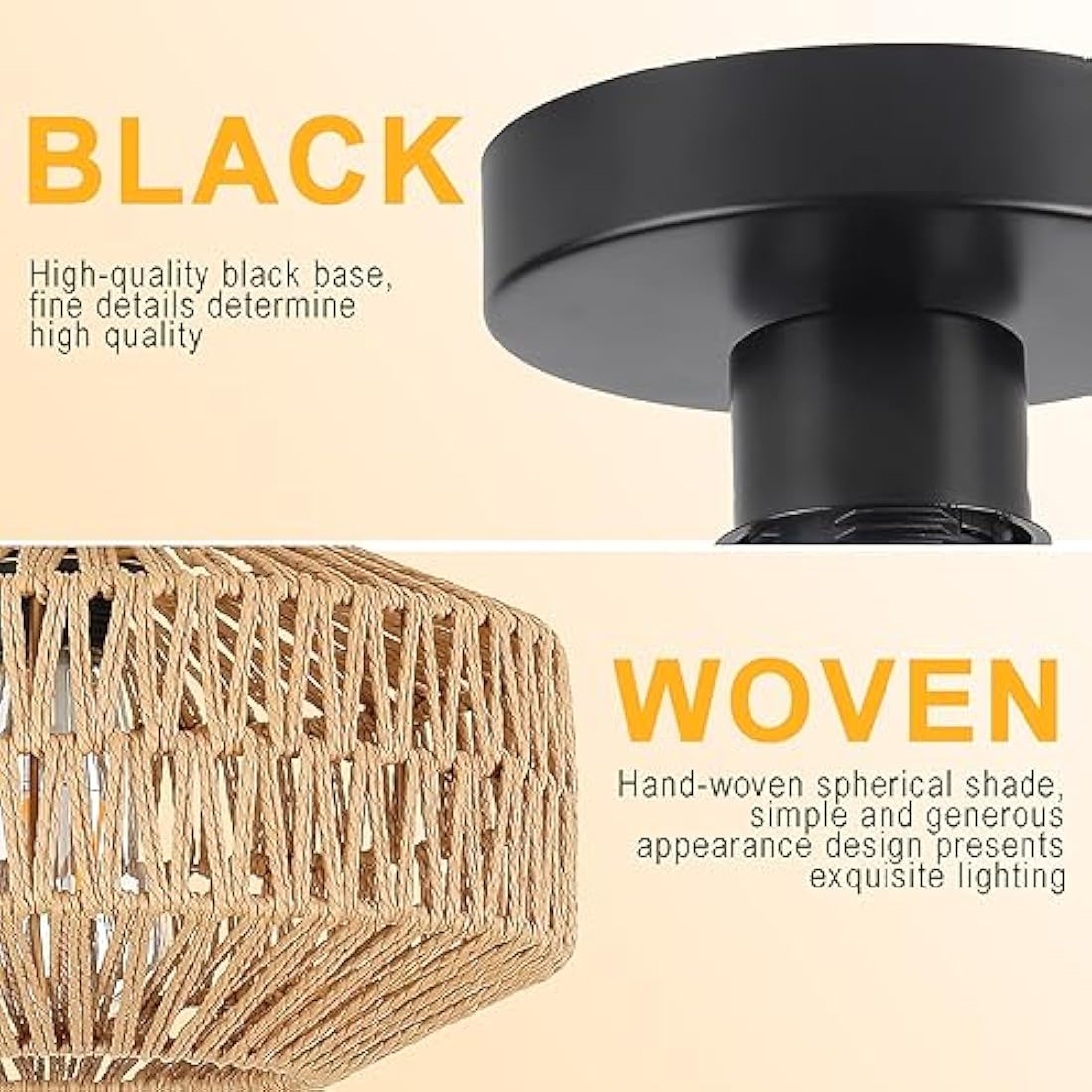 Schindora Boho Rattan Ceiling Light – Vintage Braided Basket Chandelier