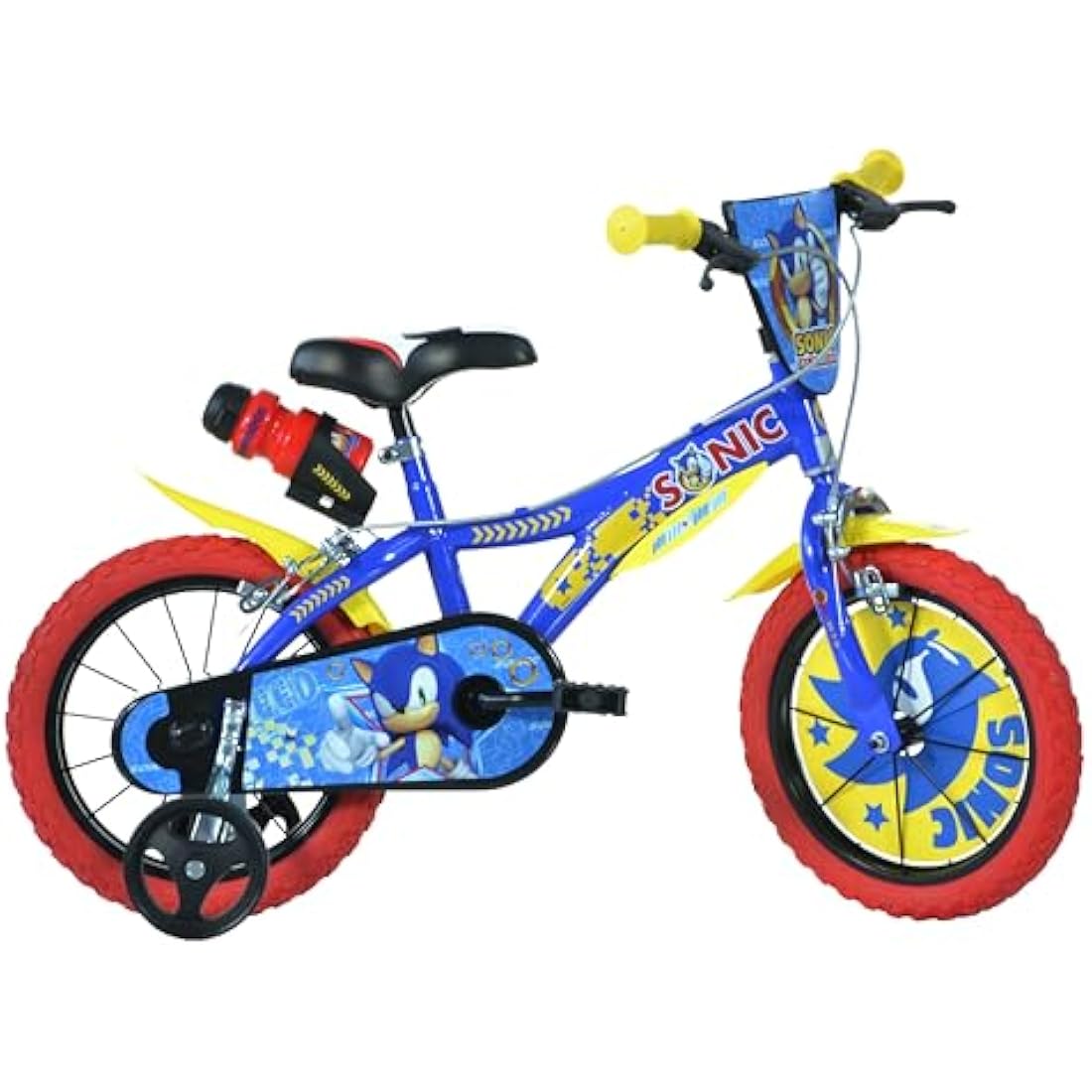 Sonic The Hedgehog 14 Inch Kids Bike with Training Wheels – Blue