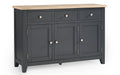 Julian Bowen Bordeaux Sideboard, Dark Grey & Oak - H86 x W128 x D40cm - image 1