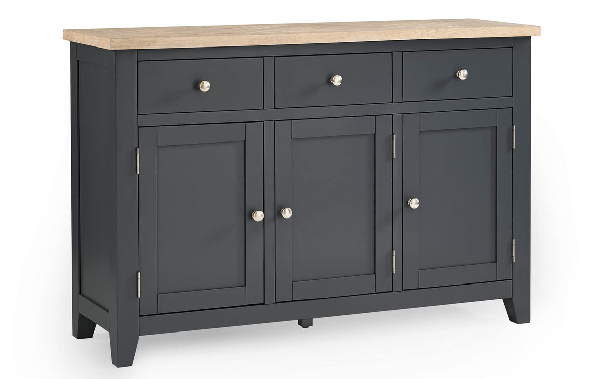 Julian Bowen Bordeaux Sideboard, Dark Grey & Oak - H86 x W128 x D40cm - image 1
