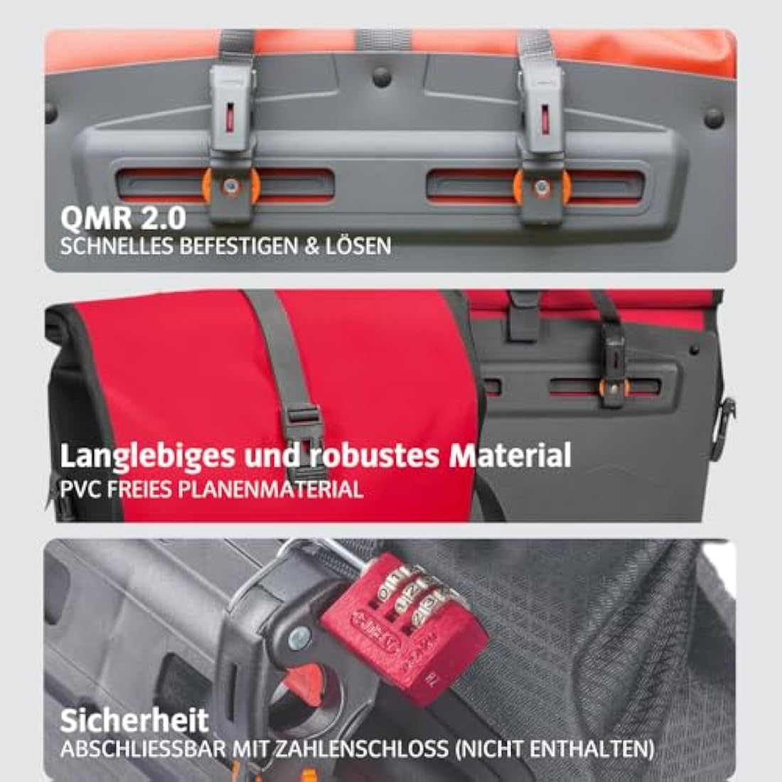 VAUDE Aqua Back Bike Pannier | Waterproof 48L Rear Rack Bag – Red