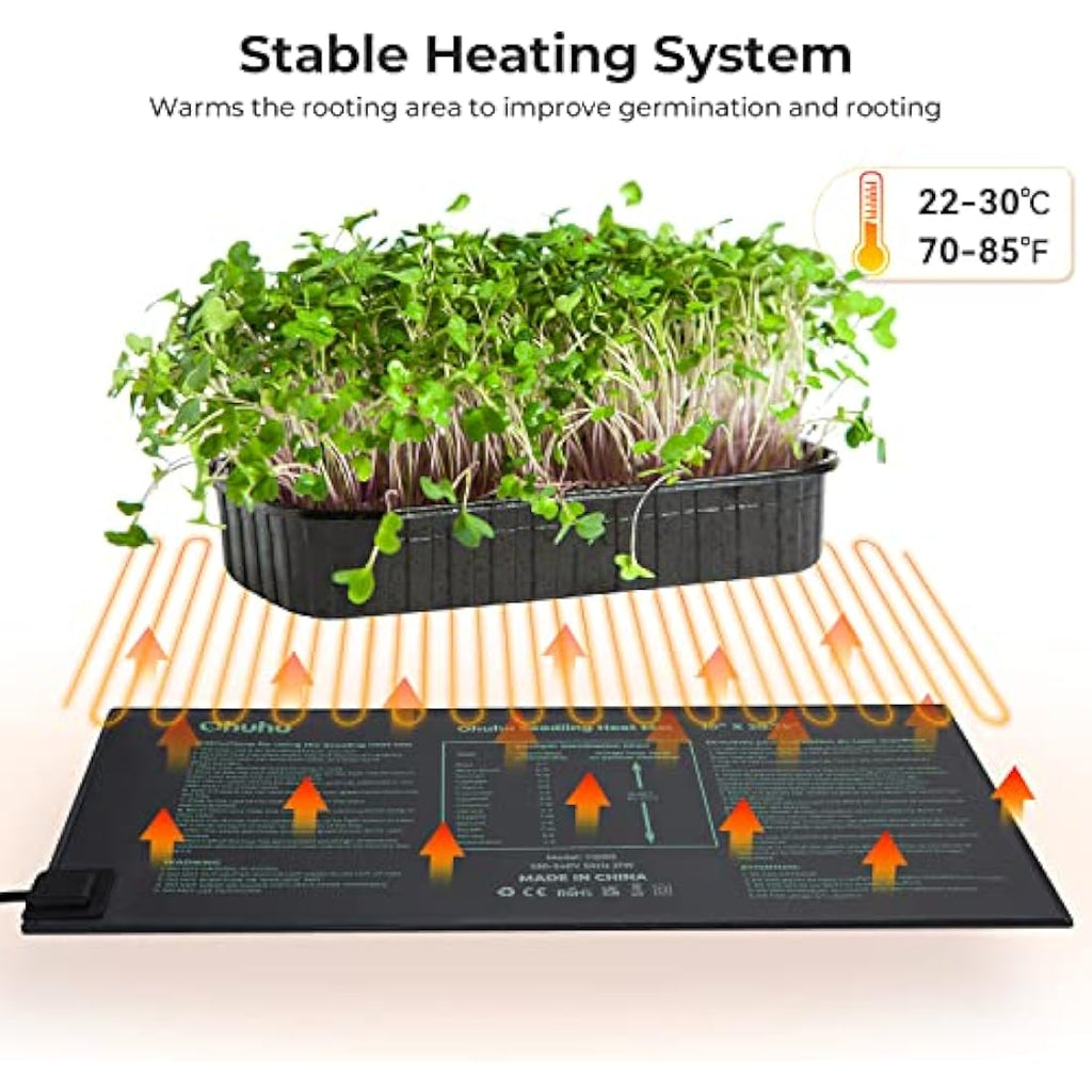 Ohuhu Seedling Heat Mat 2-Pack | IP67 Waterproof Plant Heating Pad