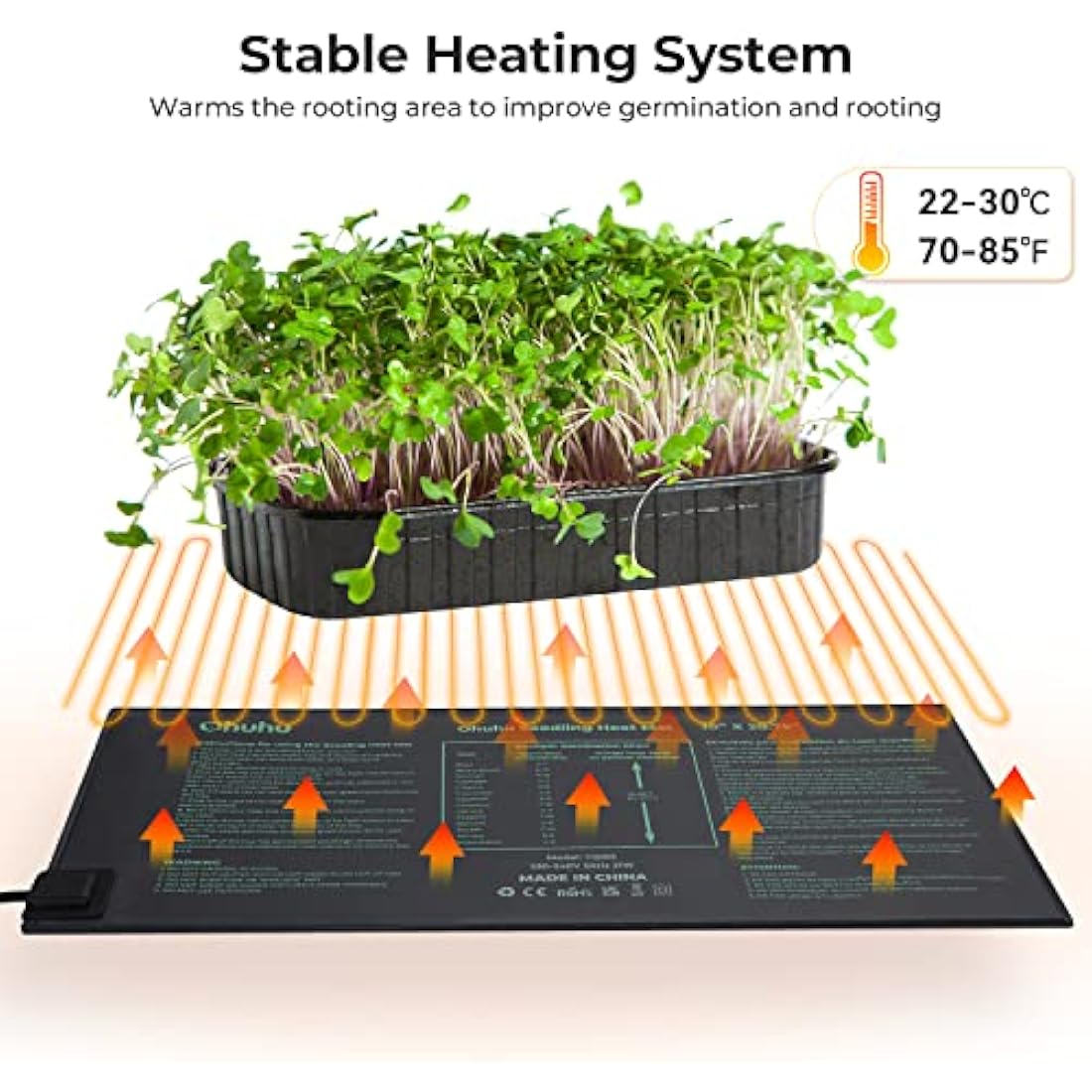 Ohuhu Seedling Heat Mat 2-Pack | IP67 Waterproof Plant Heating Pad