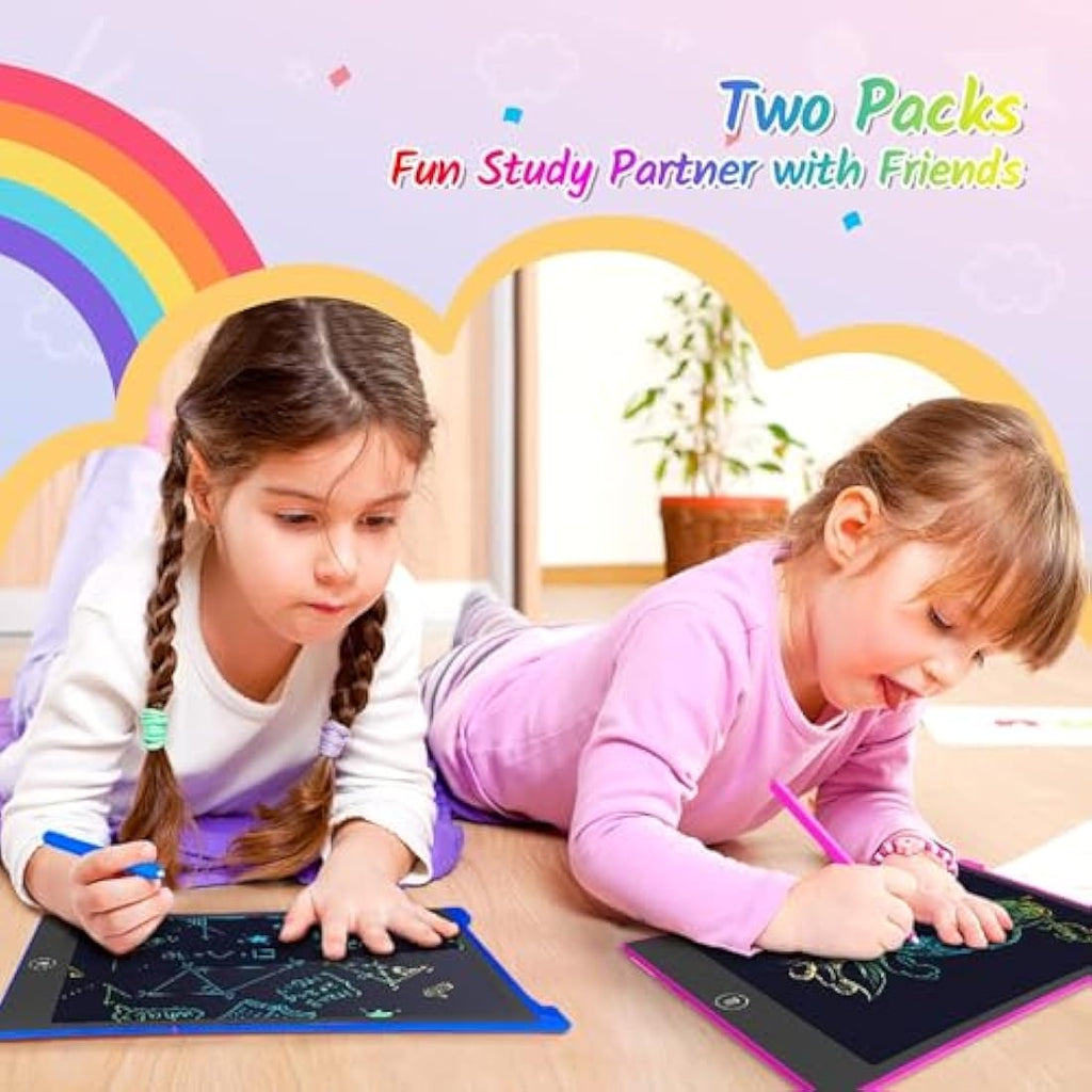 TECJOE 10 Inch LCD Writing Tablet 2 Pack - Colorful Doodle Board for Kids