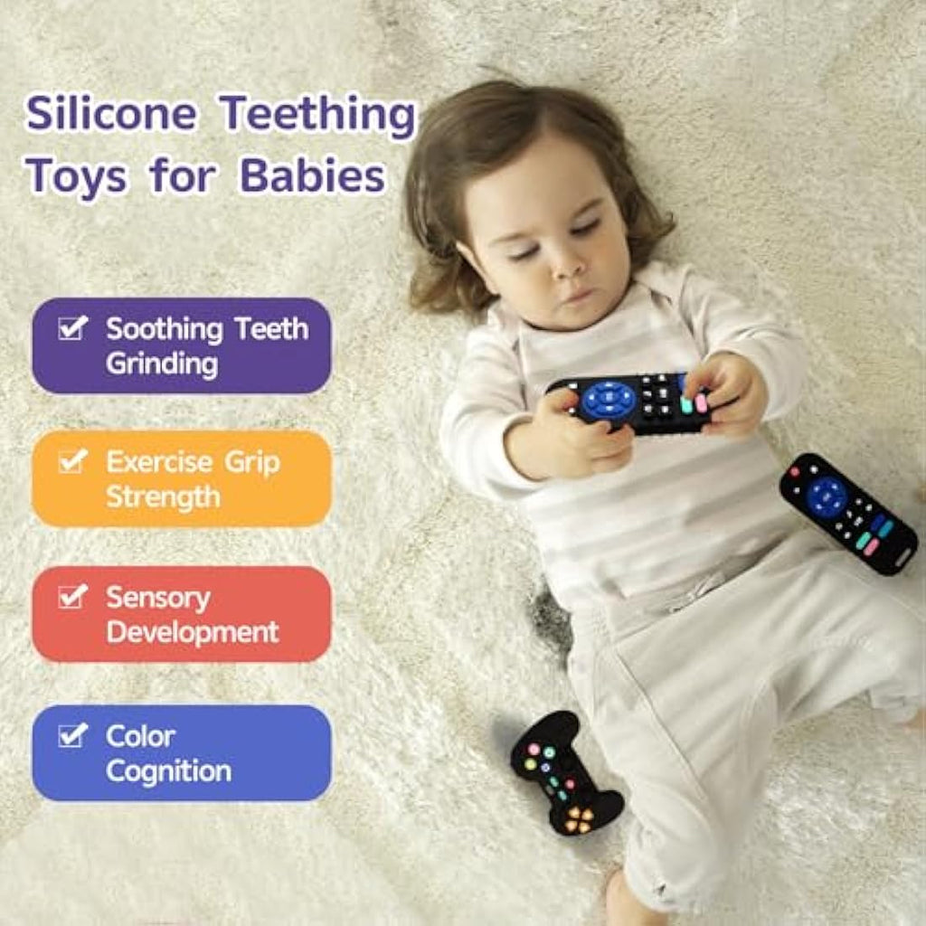 Hooku 2-Pack Remote Control Silicone Teething Toys for Babies | BPA-Free