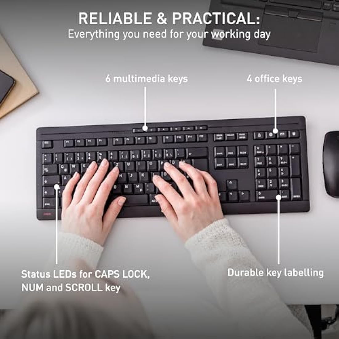 CHERRY STREAM Wireless Desktop Set – Quiet Keyboard and Mouse | Black
