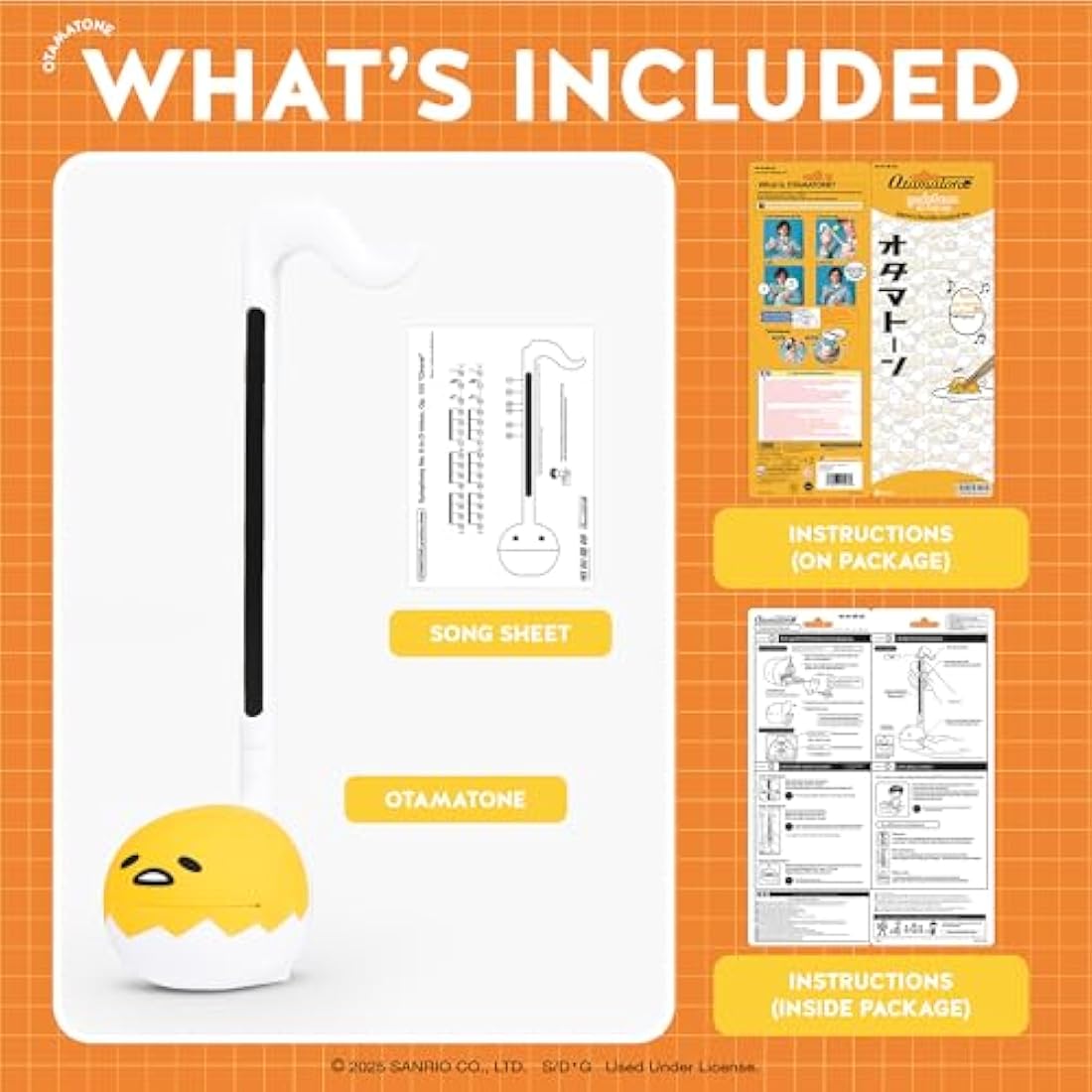 Otamatone Sanrio Gudetama Edition – Portable Electronic Musical Toy