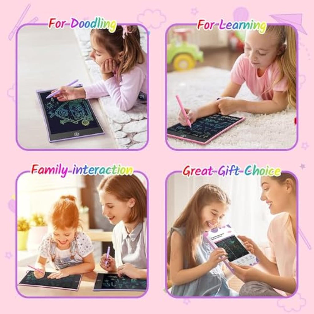 TECJOE 10 Inch LCD Writing Tablet 2-Pack | Colorful Doodle Board for Kids
