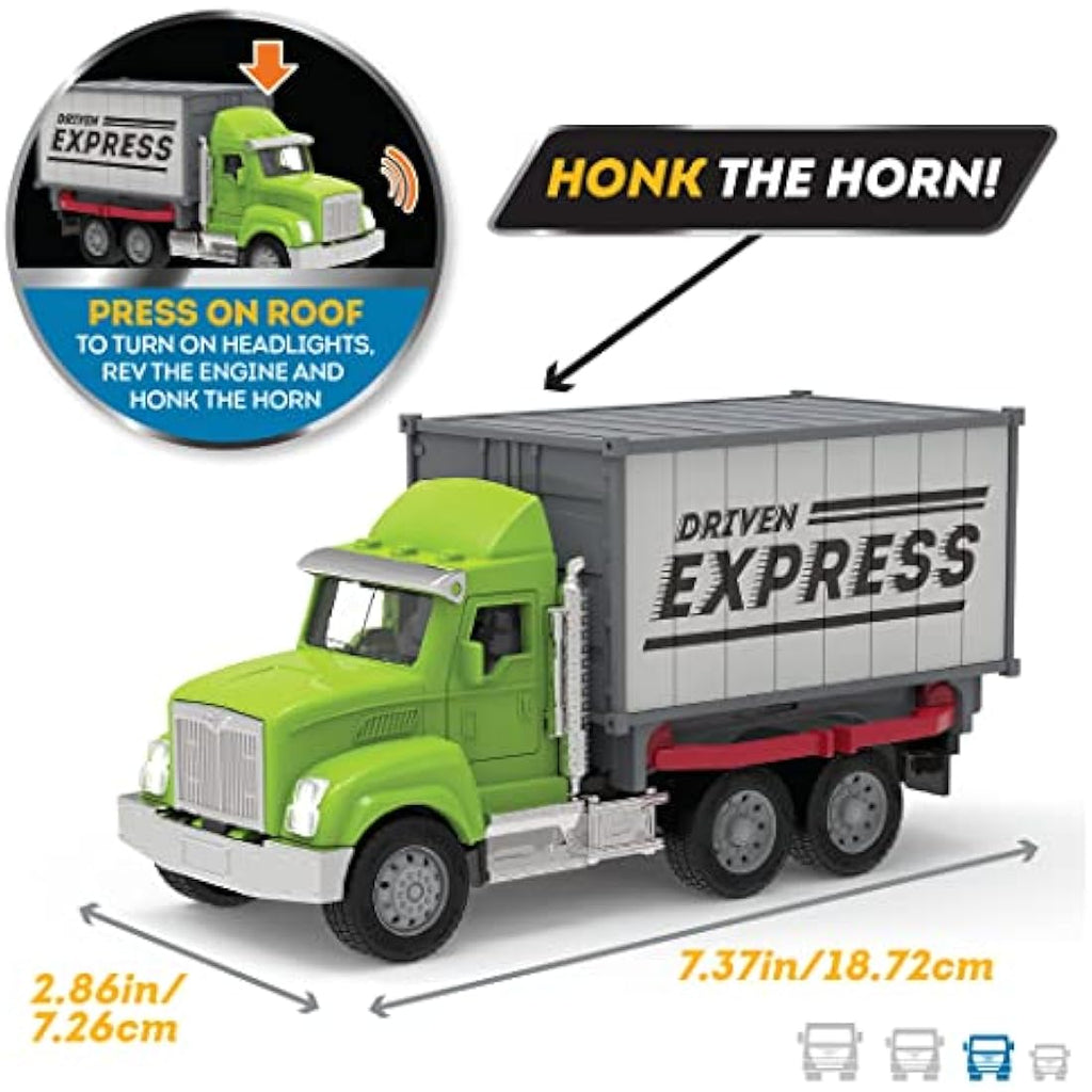 Driven by Battat Container Truck Toy with Lights and Sounds – Age 3+