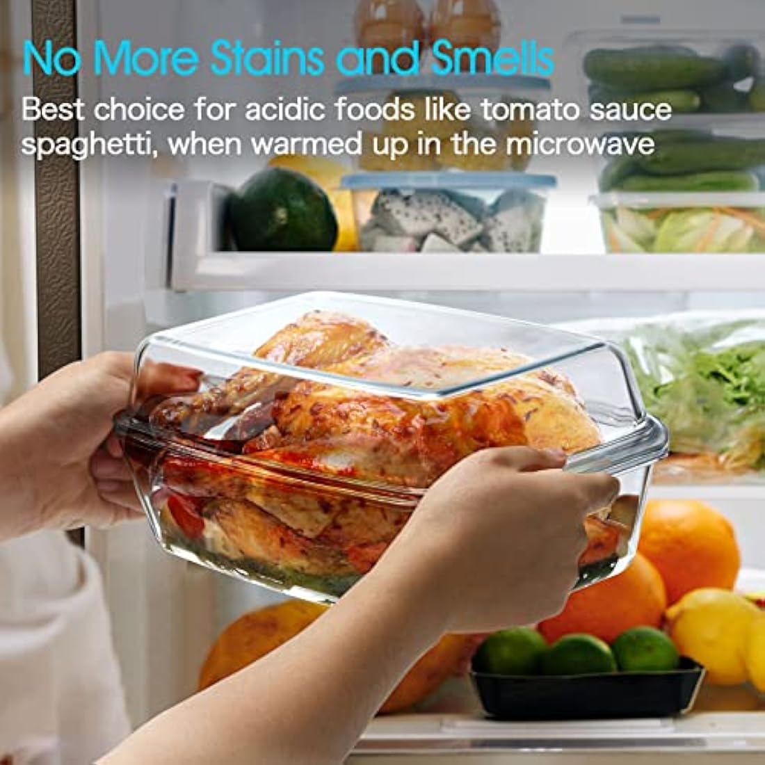 NUTRIUPS 3L Glass Casserole Dish with Lid – Rectangular Oven Bakeware