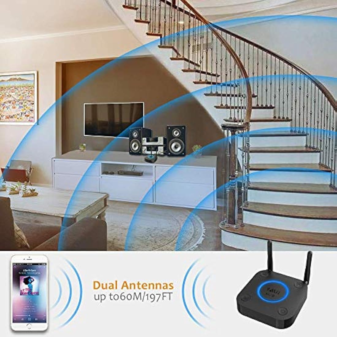 1Mii B06 Pro Bluetooth 5.1 Receiver | Long Range aptX HD HiFi Adapter