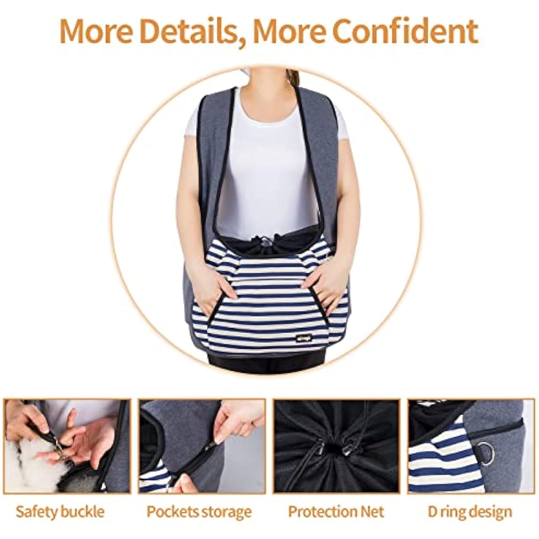 Jolof Store Dog Sling Carrier – Adjustable Pet Travel Bag with Bottom Pad