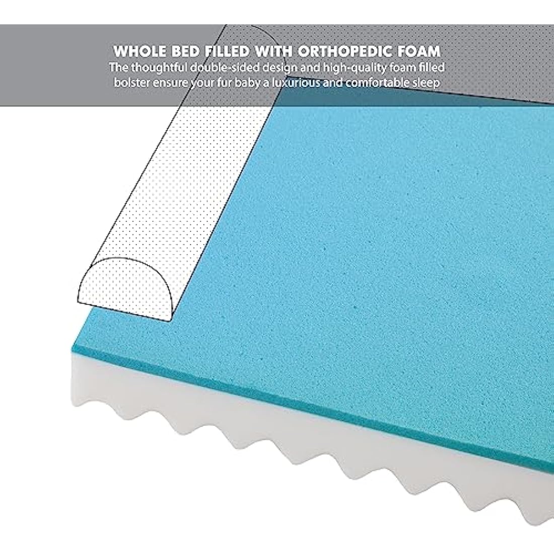 Jolof Store Orthopedic Memory Foam Dog Bed | Waterproof Bolster Sofa