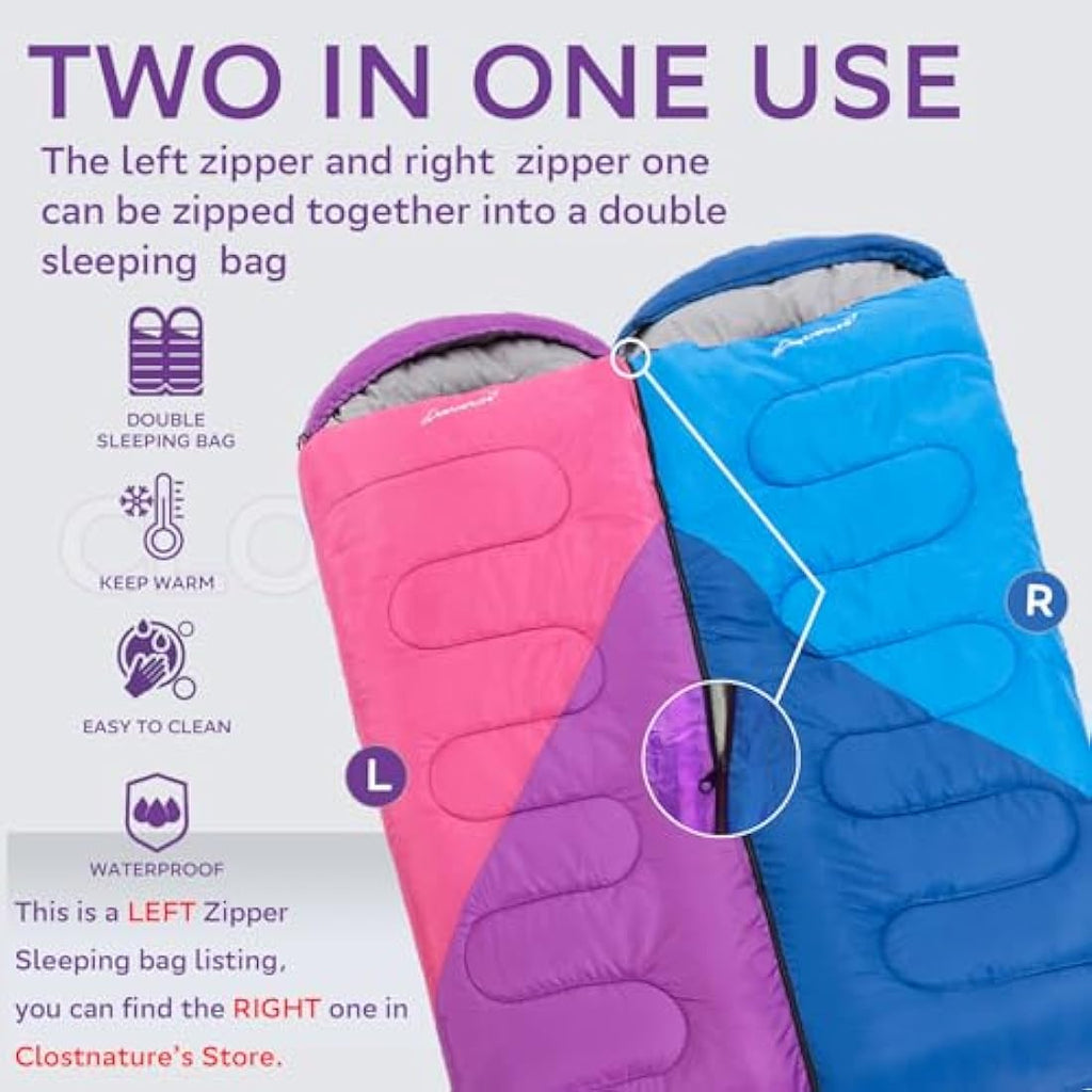 Clostnature 4-Season Sleeping Bag – Lightweight Compact Camping Gear