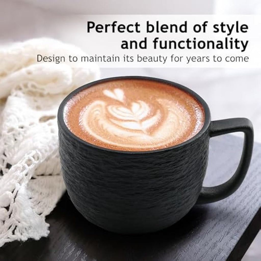 MIAMIO Oasis Ceramic Coffee Mugs - 450ml Large Mug Set of 4 for Tea