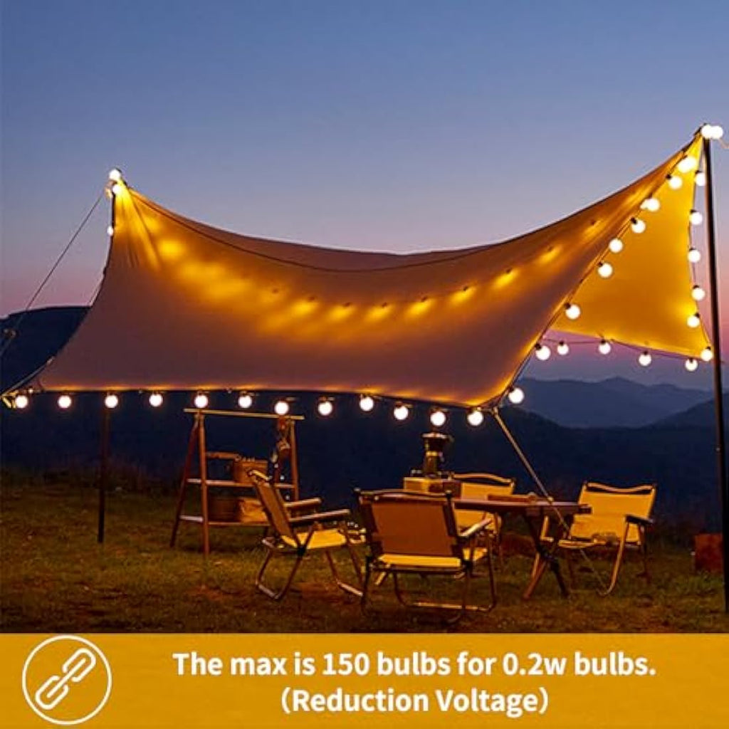 Yuusei 164FT Festoon Lights – IP45 Waterproof Outdoor String Lights