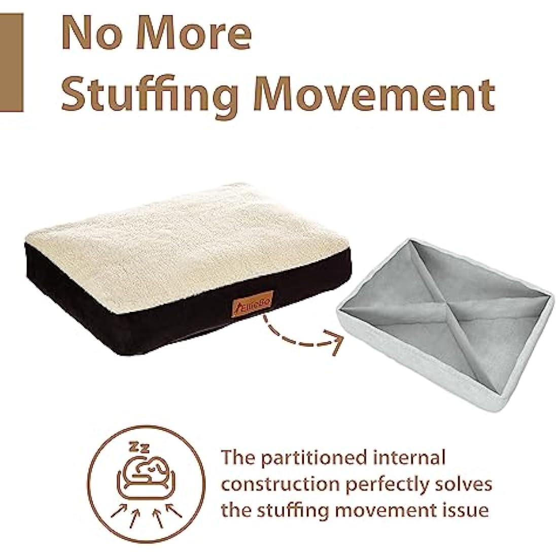 Large Dog Bed – Washable Faux Suede Crate Mattress
