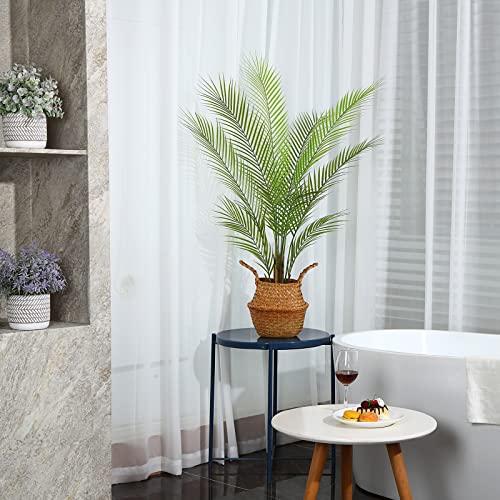 Kazeila 110cm Artificial Palm Tree in Seagrass Pot - Faux Floor Plant (2 Pack)
