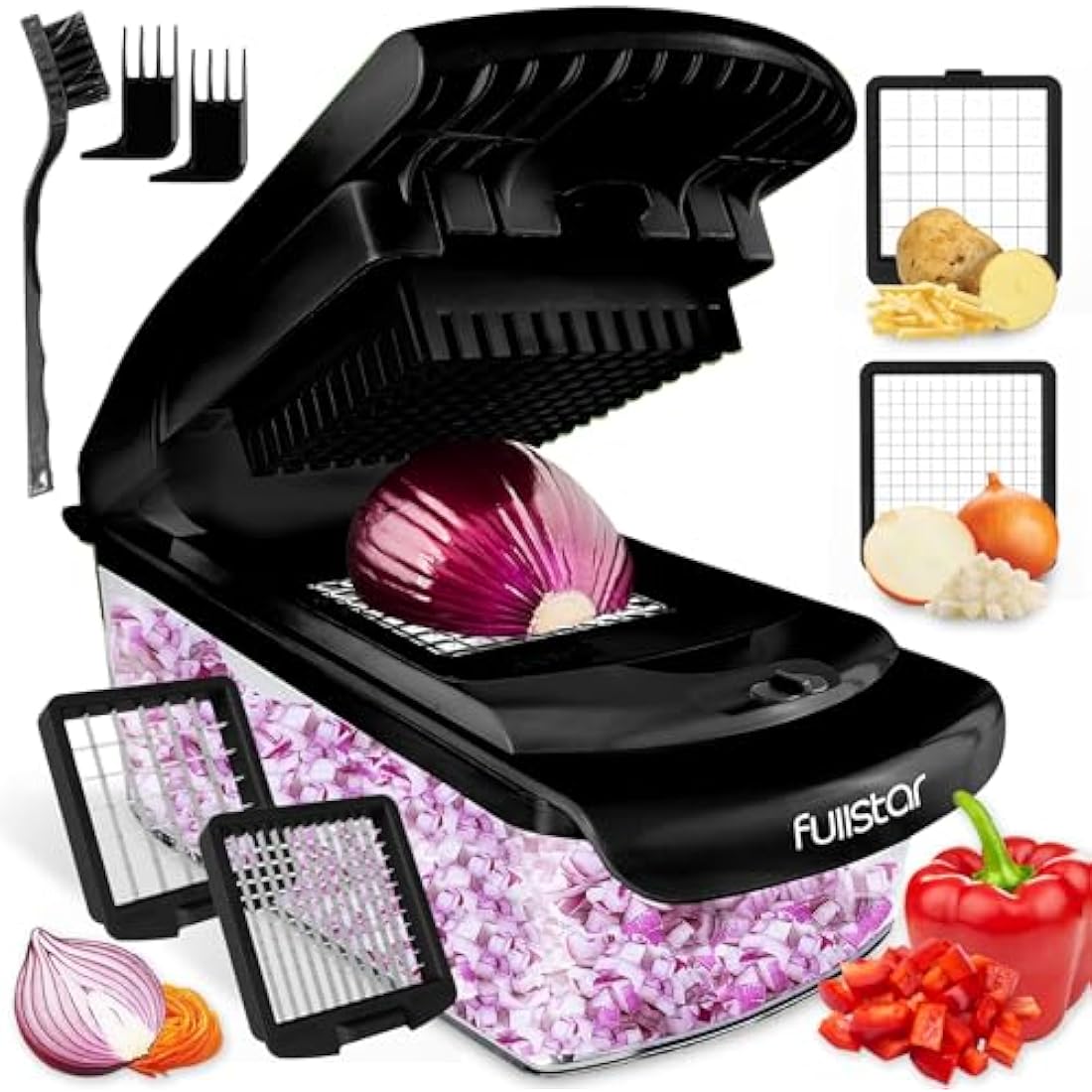 Fullstar 2-in-1 Vegetable Chopper – Stainless Steel Food Dicer and Slicer