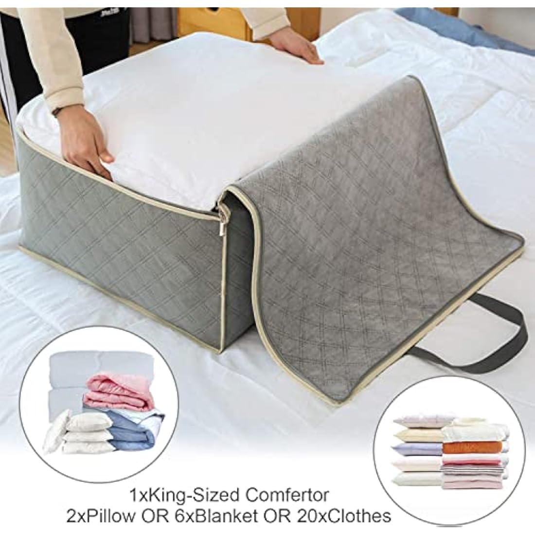 Astoryou 105L Large Storage Bags | 3-Pack Breathable Duvet & Bedding Bags