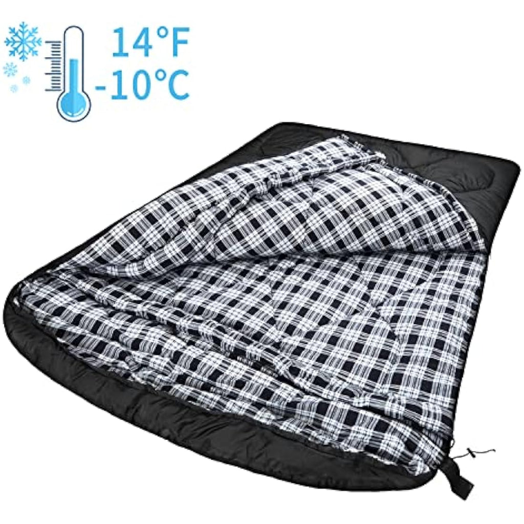 Jolof Store Double Sleeping Bag | 0 Degree Winter Queen Size Cotton Flannel