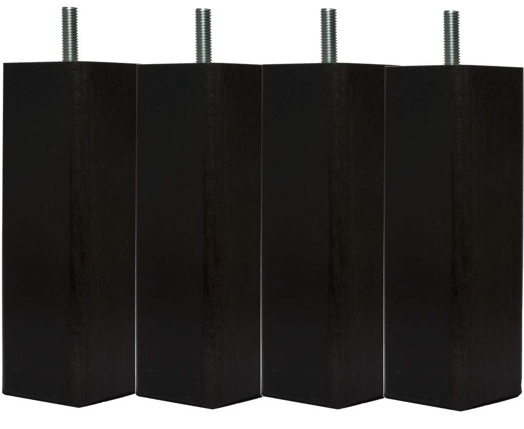 Margot – Douceur SCANDINAVE Square Wood Base 4 Feet 5 x 5 x 18 cm, Wood, black, 5 x 5 x 18 cm - image 1