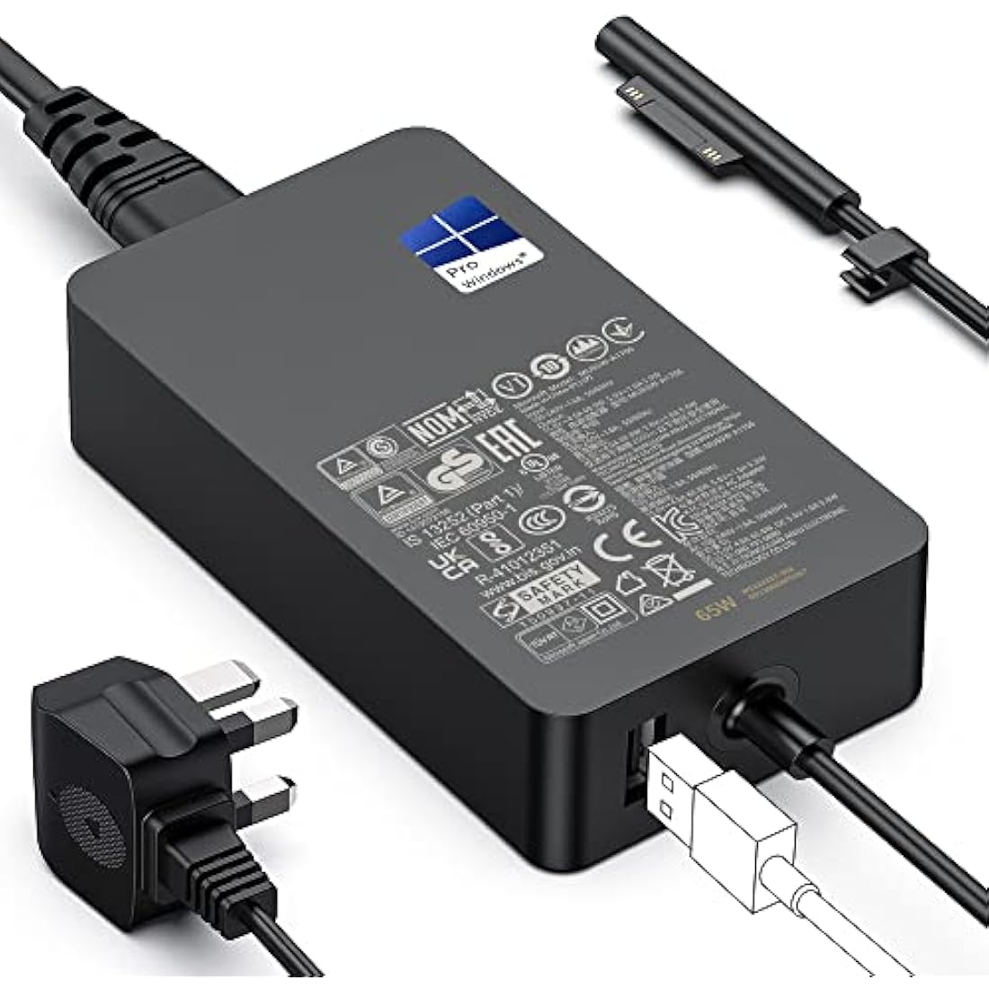 Jolof Store 65W Surface Pro Charger | Power Adapter for Surface Laptop & Go