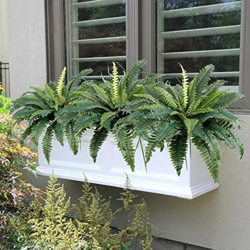 LOMOHOO Large Artificial Boston Ferns - 4 Pack UV Resistant Faux Plants