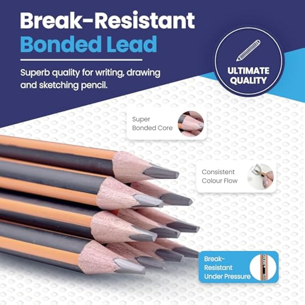 Eziglide HB Graphite Pencils – Bulk Pack of 1500 Presharpened School Pencils