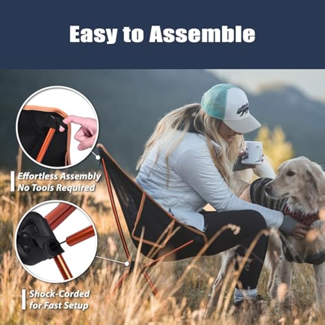 Trekology Yizi Go Lightweight Camping Chair | Foldable Aluminum - Black