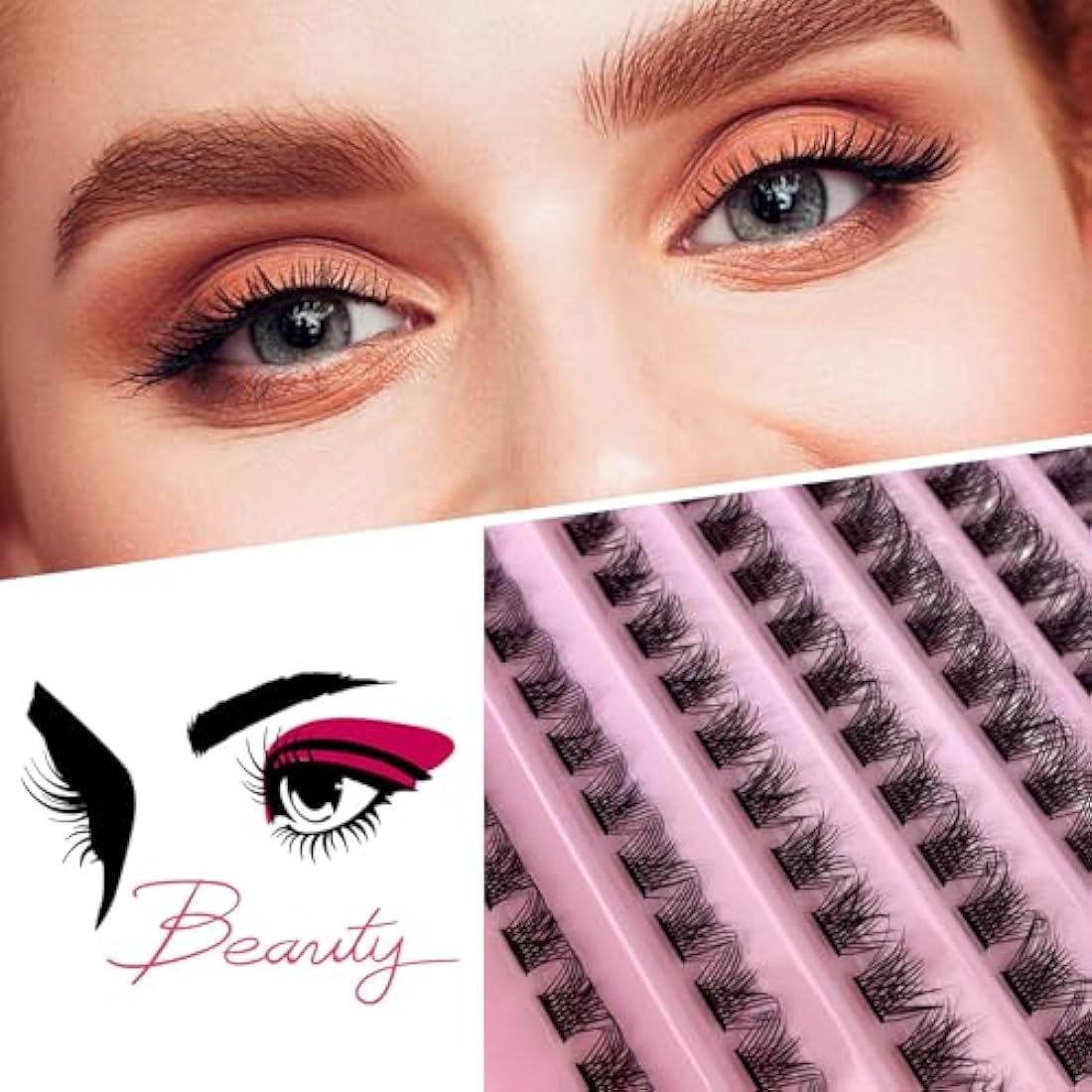 CNMTCCO Lash Clusters – 120Pcs D Curl DIY Individual Wispy Lashes