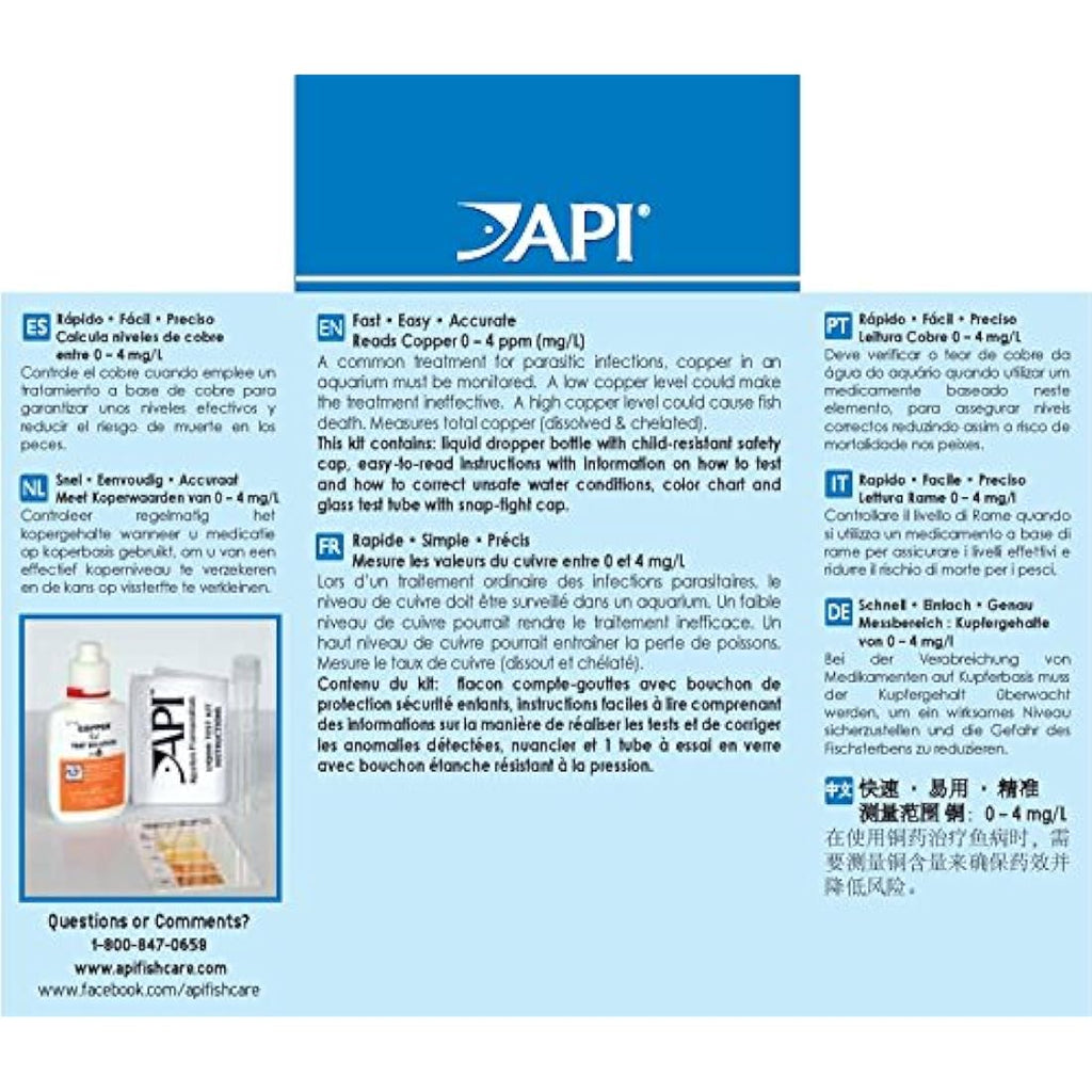 API Copper Test Kit – 90-Test Aquarium Water Quality Monitor