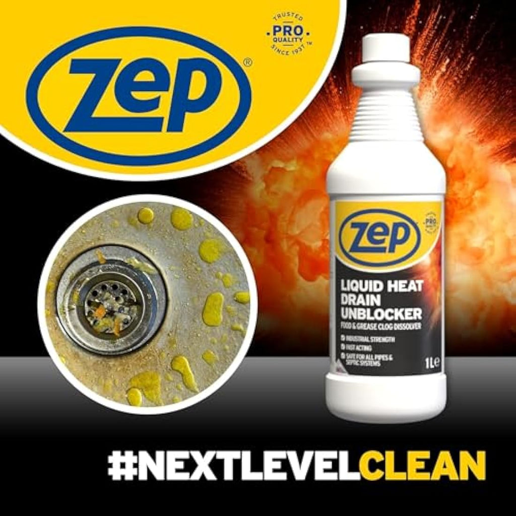 Zep Commercial Heat Drain Unblocker – Heavy Duty Grease & Food Remover