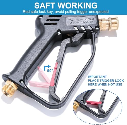 YUET High Pressure Washer Gun | 4350 PSI with Multi-Angle Nozzle