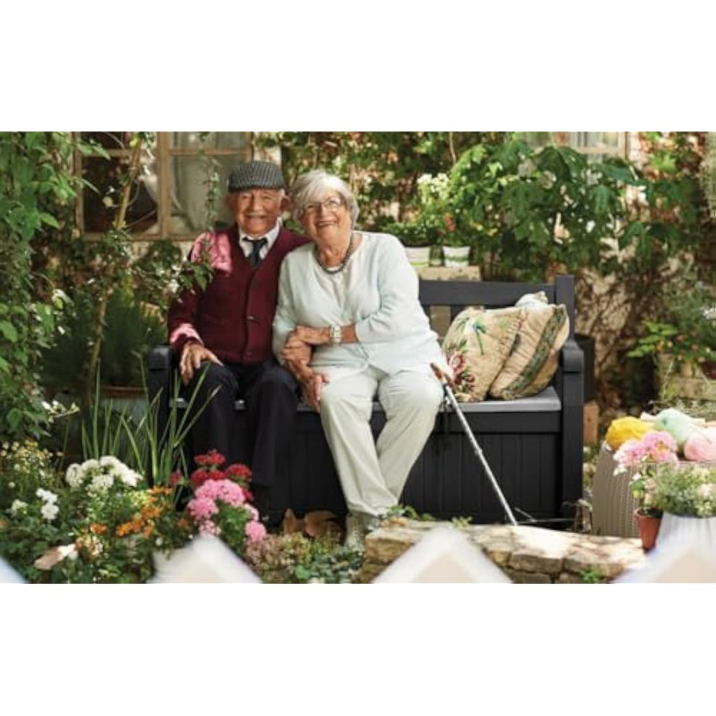 Keter Eden 265L Outdoor Garden Storage Bench – Weatherproof Resin