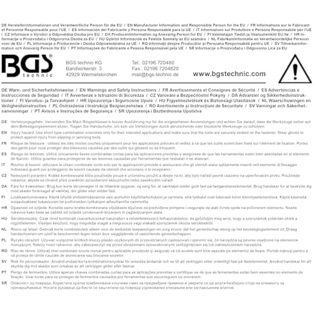 BGS 30765 Combination Spanner – Extra Short 17 mm Mechanical Wrench