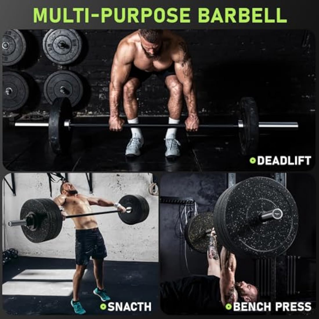 PhysKcal Olympic Barbell - 15kg/20kg Steel Bar for Weightlifting