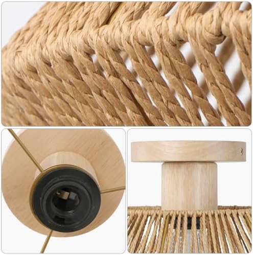 LynPon Woven Rattan Ceiling Light – Boho Farmhouse Cage Chandelier