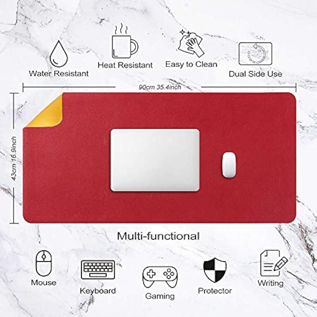 DOBAOJIA Dual-Side PU Leather Desk Pad - Large Waterproof Mouse Mat