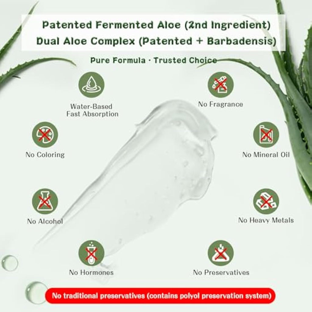 OUKEYA 98% Organic Aloe Vera Gel with 2% Niacinamide - 3785ML Bulk Size