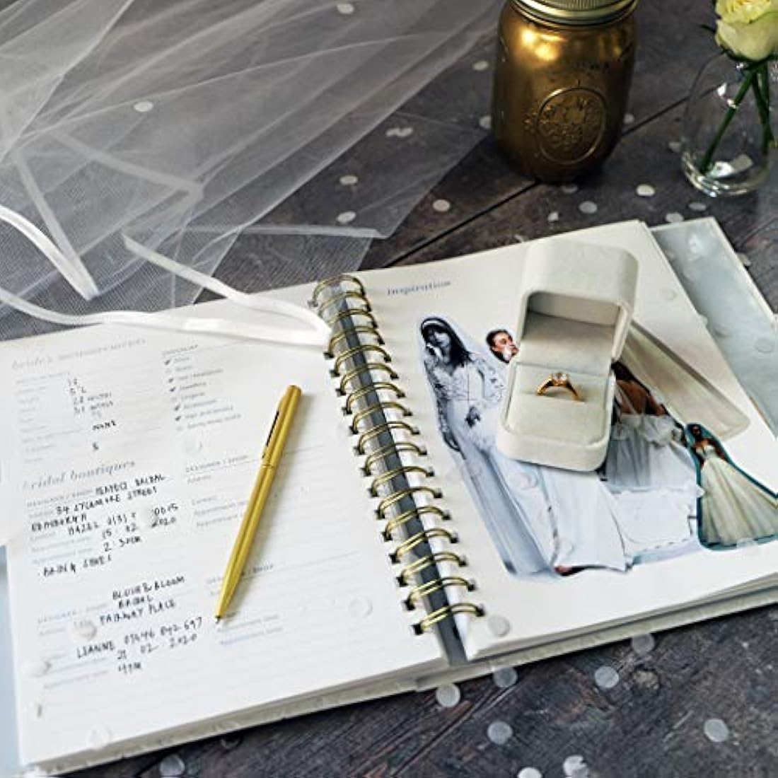 Busy B Wedding Planner – White & Gold Spiral-Bound Bridal Organiser