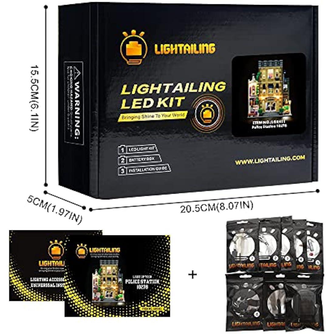 Lightailing LED Light Kit for Lego 10278 Police Station Model