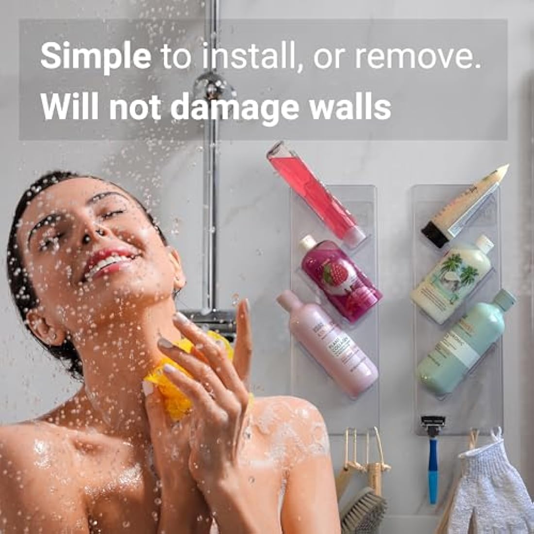Jolof Store Shower Caddy 2-Pack | Rustproof Adhesive Bathroom Rack