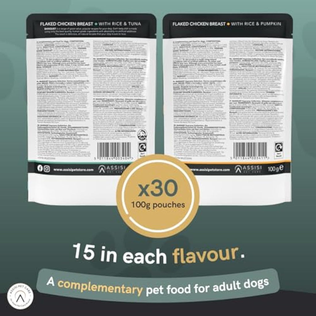 HiLife Banquet Natural Wet Dog Food - Chicken, Rice & Tuna - 30 Pouches