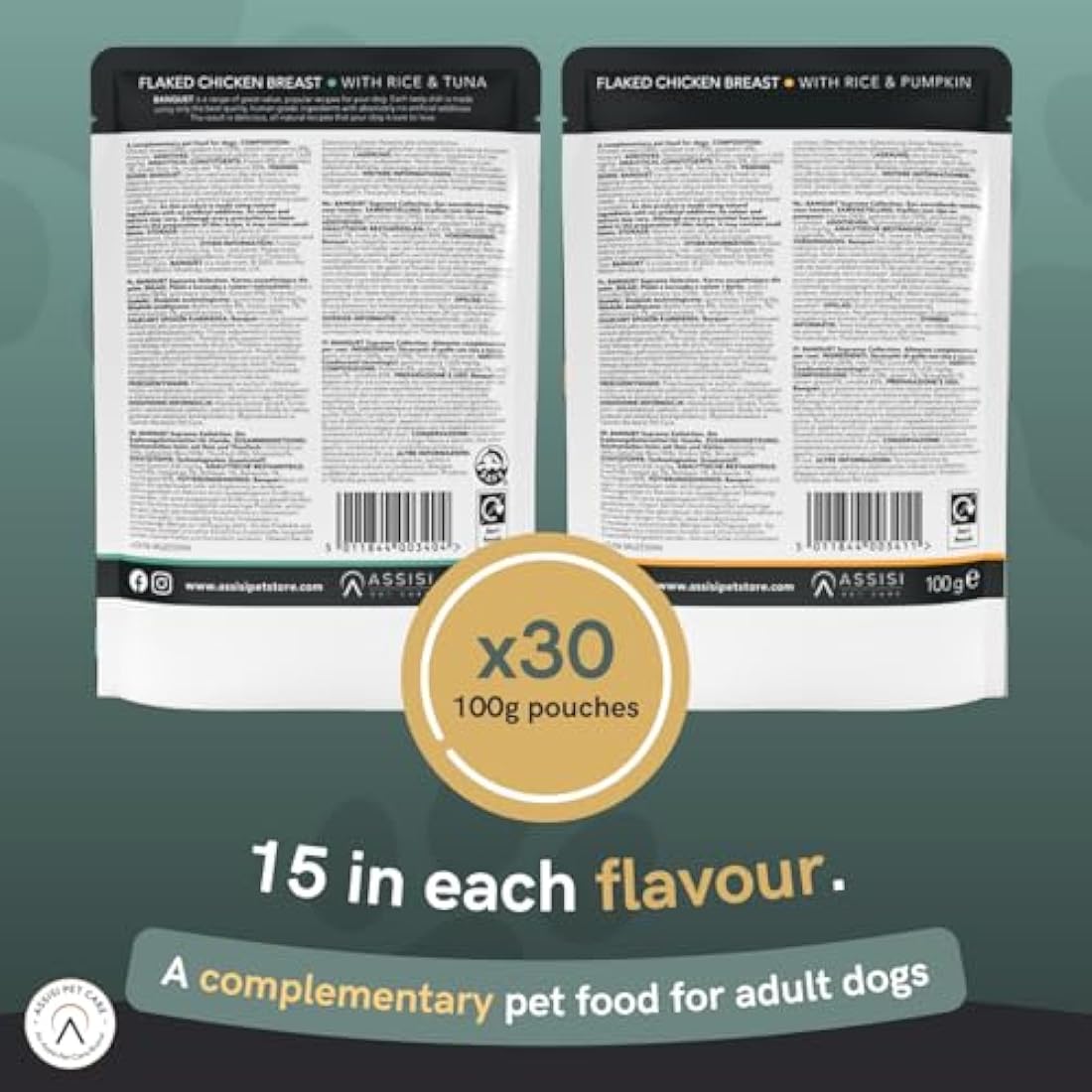 HiLife Banquet Natural Wet Dog Food - Chicken, Rice & Tuna - 30 Pouches