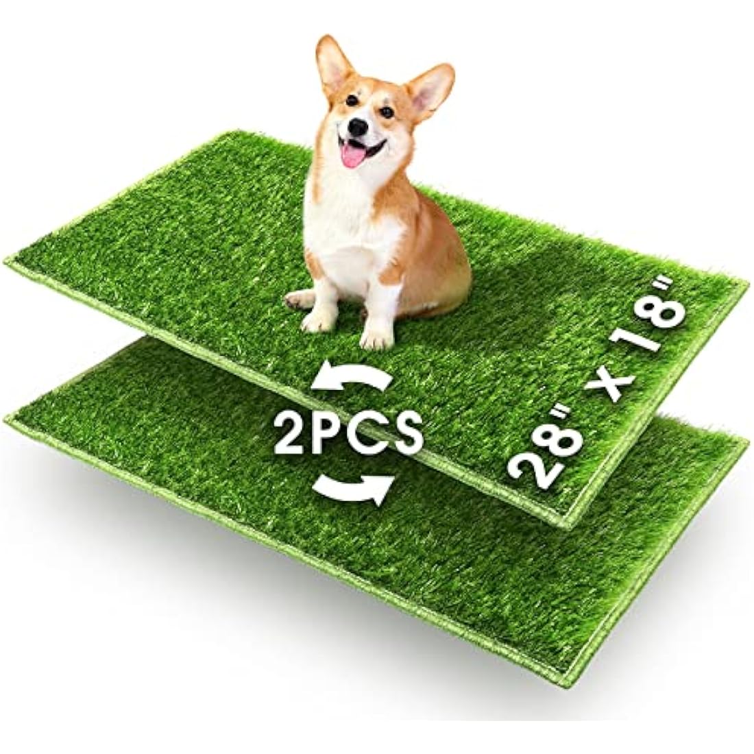 Hompet Dog Grass Pee Pads – 28x18 Artificial Turf Potty Mats, 2-Pack