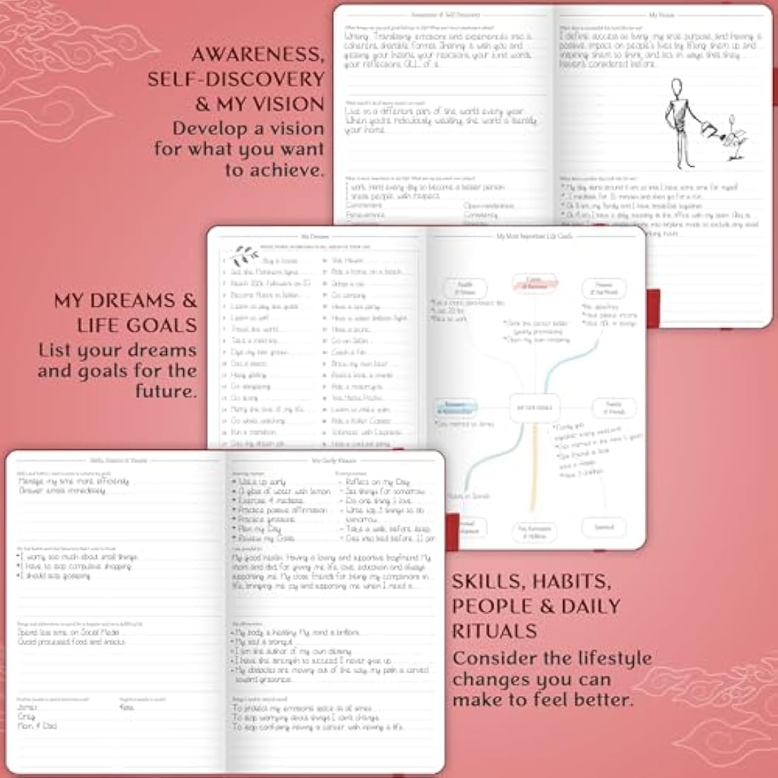 Legend Planner Hourly Schedule – Undated A5 Daily Organizer, Wine Red