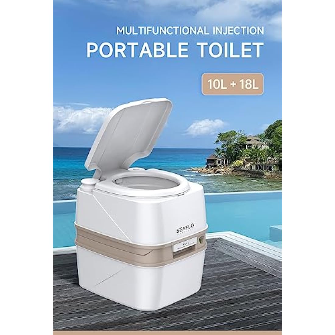 Seaflo 18L Portable Toilet – Heavy Duty Outdoor Camping and RV Commode